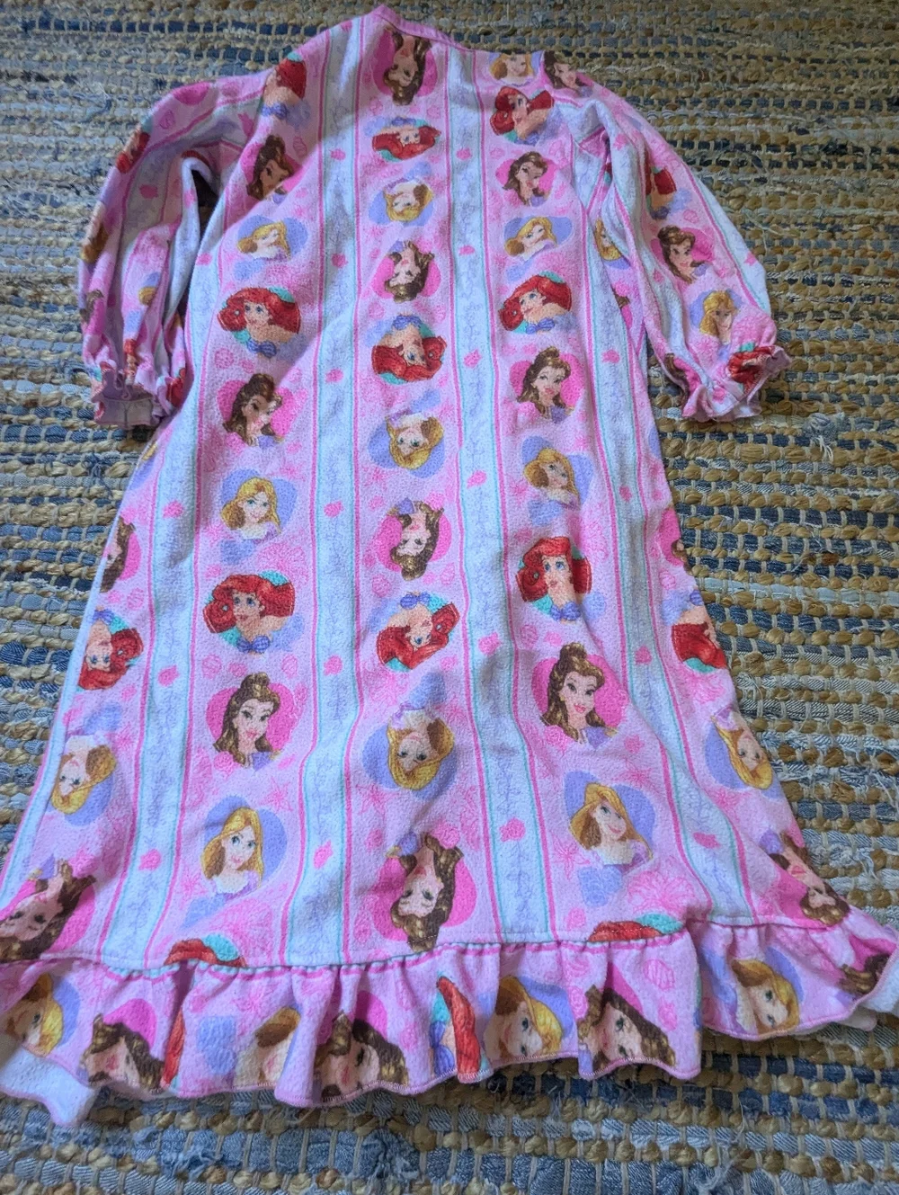 Disney Princess Pink Nightgown Dress 4T Long Sleeve Ruffle Hem Princess Print Sl - Picture 7 of 7